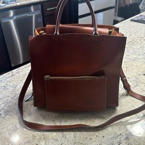 Brown leather dooney & bourke satchel
